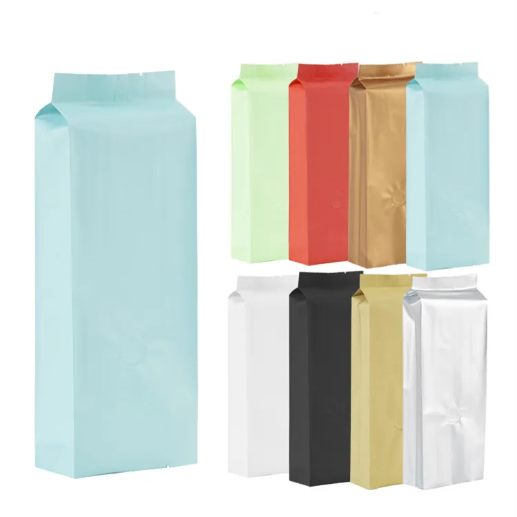 Wholesale 1kg Coffee Bags Thicken Stand Up Pouch For Coffee Beans Aluminium Foil Bag With Air Valve Tea Bag
