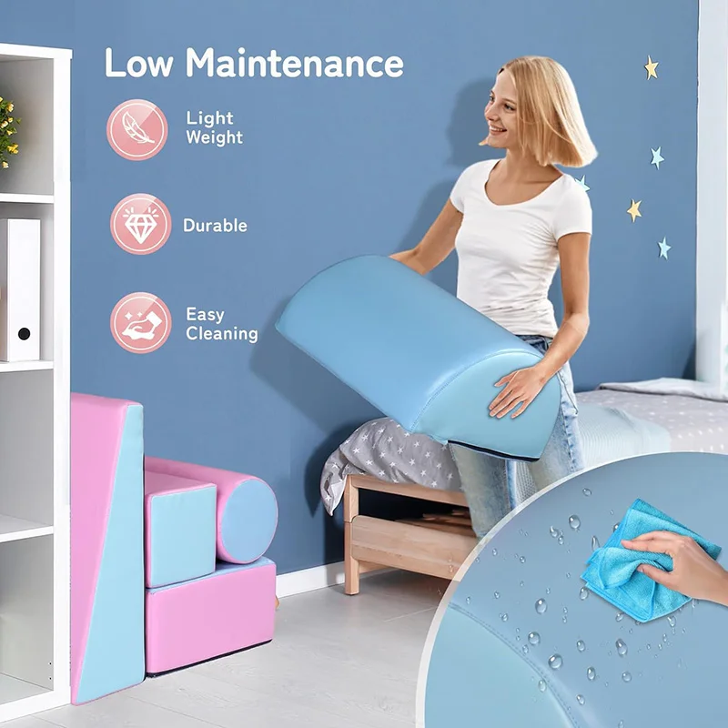 Soft Foam 3 in 1 Two Step Ladder Tunnel Triangular Slope Children Sensory Integration Training Toy Climb and Crawl Foam Blocks