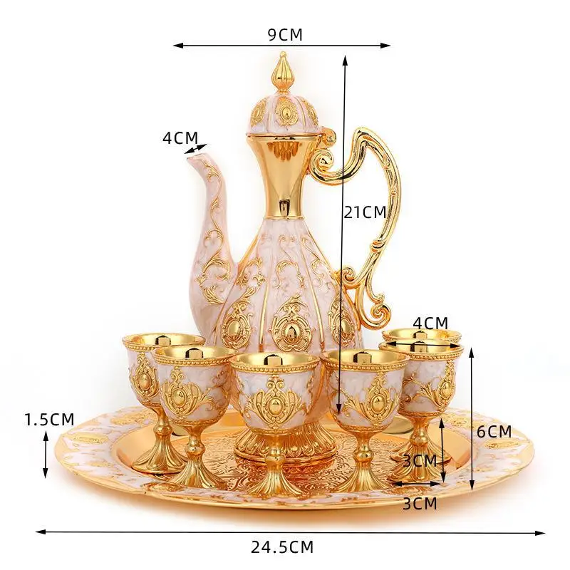 New European pumpkin wine set retro luxury wine set high-end palace style wine set
