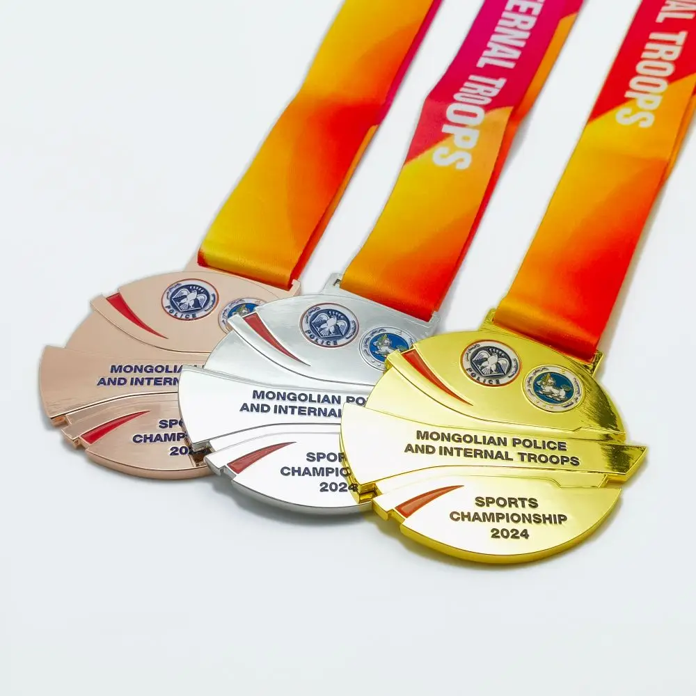 Gold Silver Plated Manufacturer Custom Logo Athletic Sports Winner Award Gymnastic Badminton Soccer Weightlifting Metal Medal