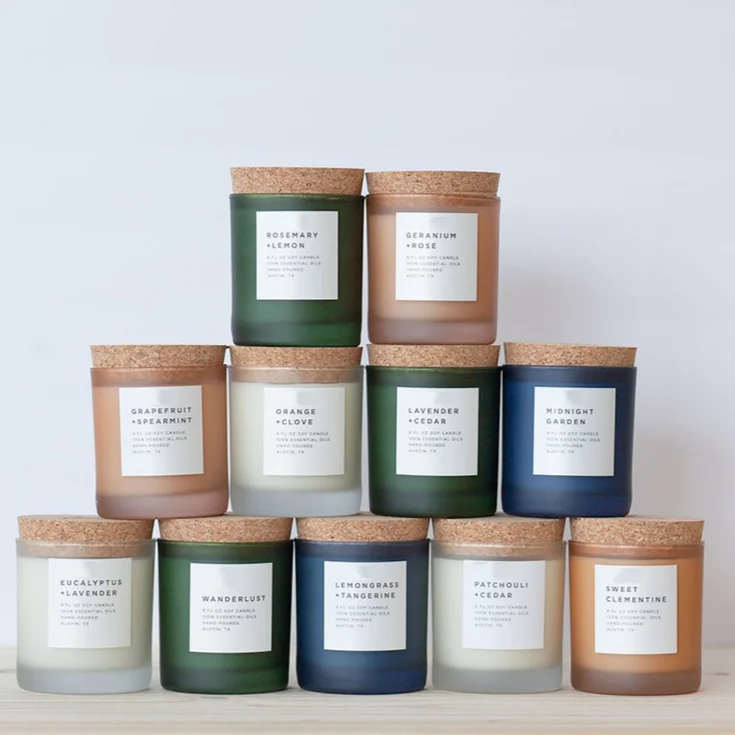 Glass bottle wholesale custom eom Luxury Soy Wax Birch Mild Scented Candle