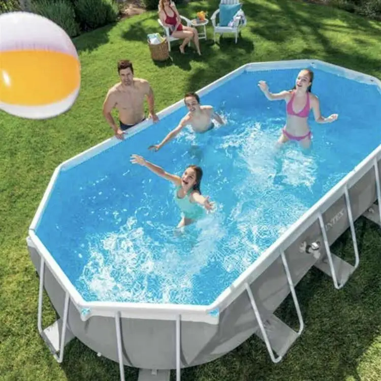 Овальный комплект для бассейна Intex 26796 16 5x9x48 дюймов с призматической рамой взрослых