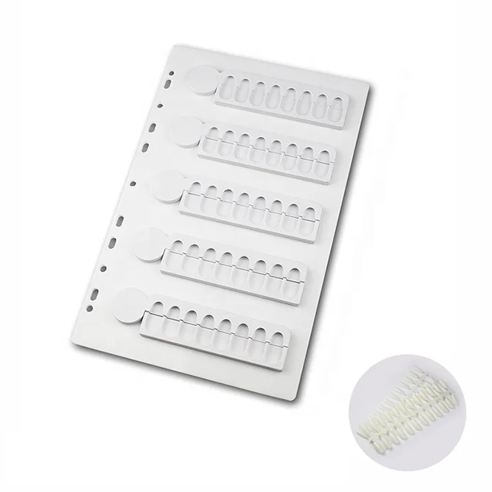 Professional  Salon Removable Nail Color Display Book chart Gel Nail Polish Color Display Magnetic False Nail Tips Display Card