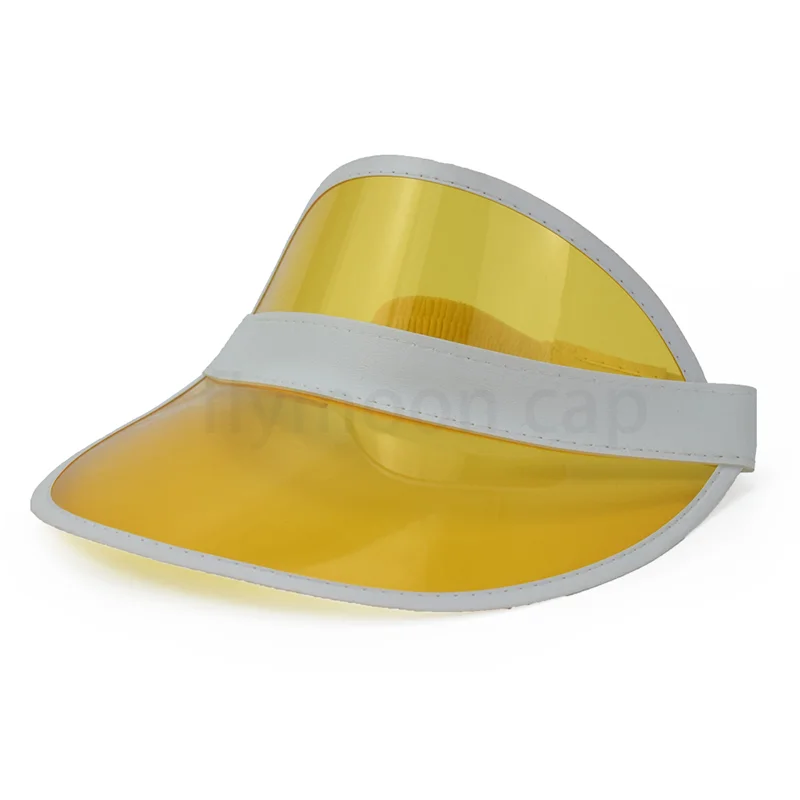 Promotion Advertising Tuorist Team Custom Logo Beach Sun Visor Hats Summer UV Protection Plastic PVC outdoor empty top caps