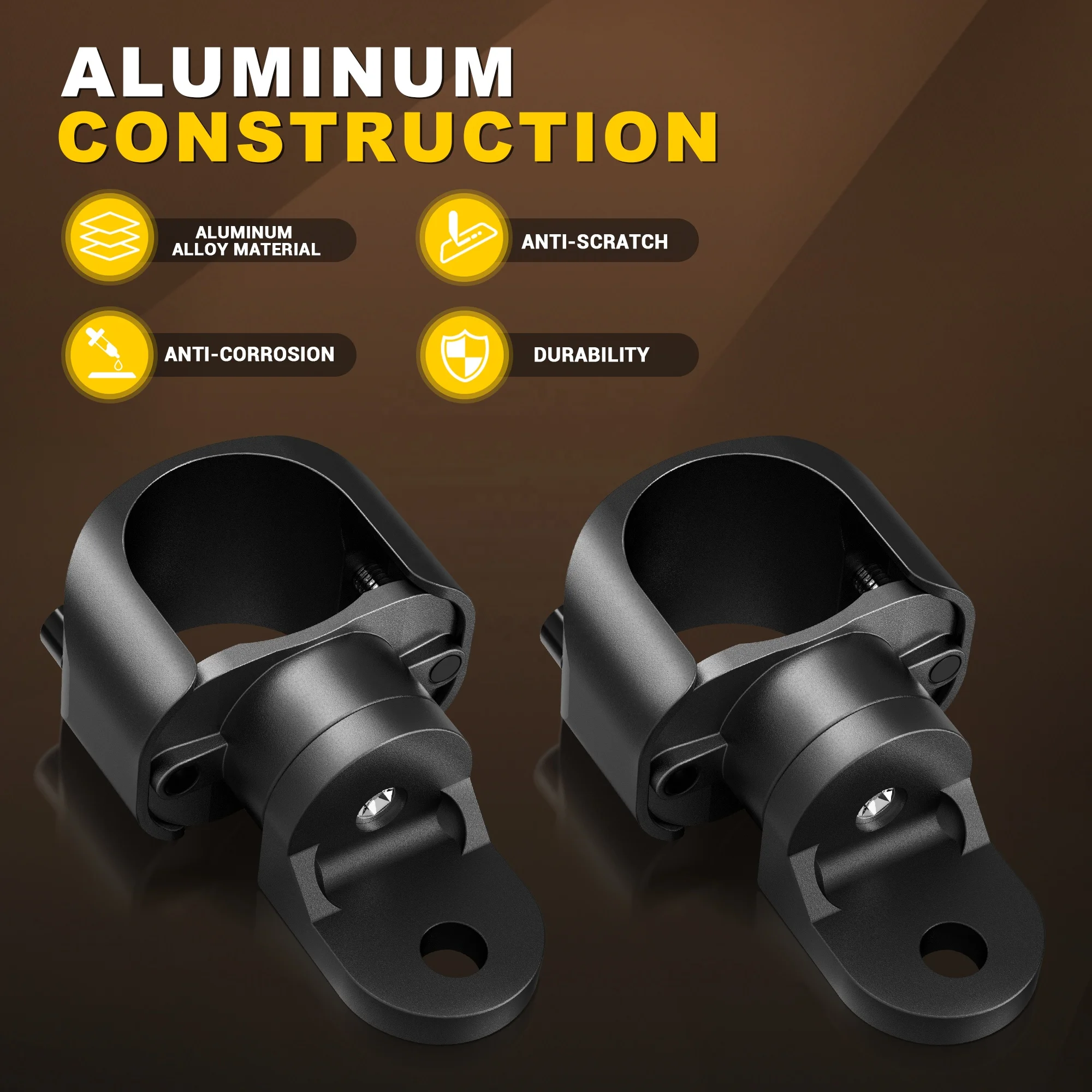 MICTUNING UTV Flag Round Mount Whip Light Mount Antenna 360 Adjustable Mounting Bracket