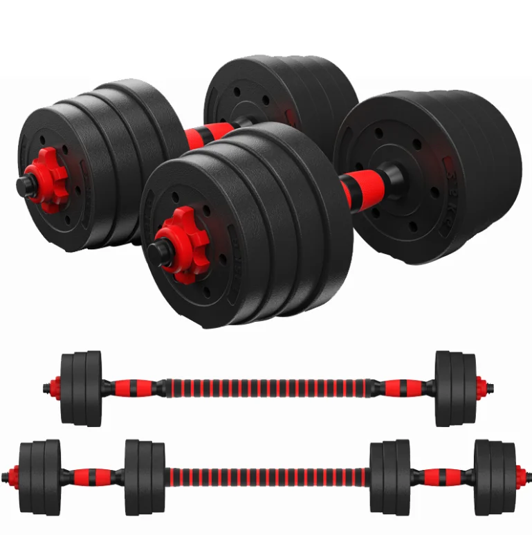 Gym High Quality Environmental Protection Exercise 20KG Weight Lifting Adjustable Cement Material Barbell Dumbbell