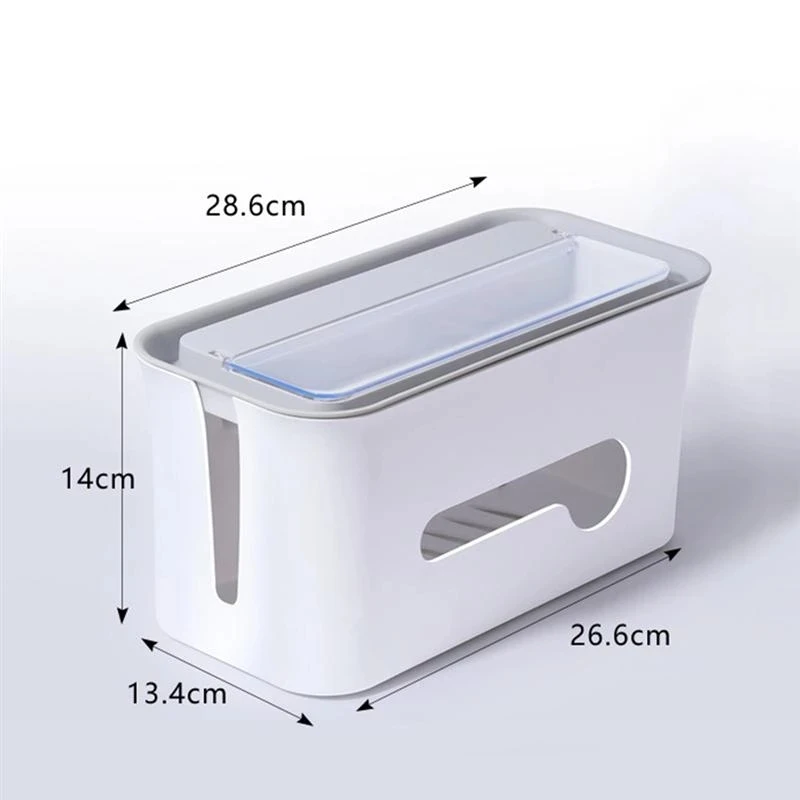 Power Cord Cable Charger Socket Storage Box Power Line Storage Organizer Box Under Desk Plastic Cable Box Organizer