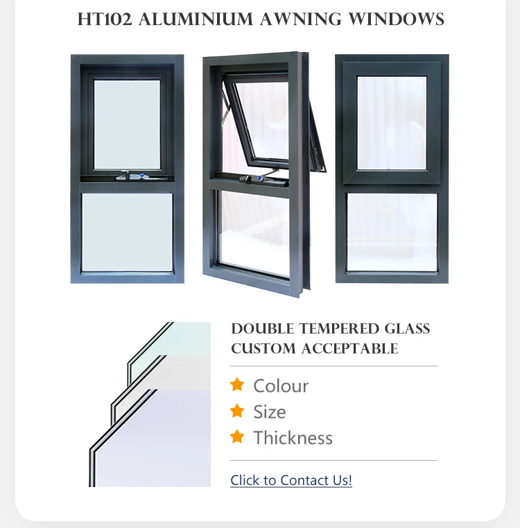 Modern Design Manual Aluminum Chain Winder Awning Window Double Glazed Windows Australia Standard Residential Window For Home