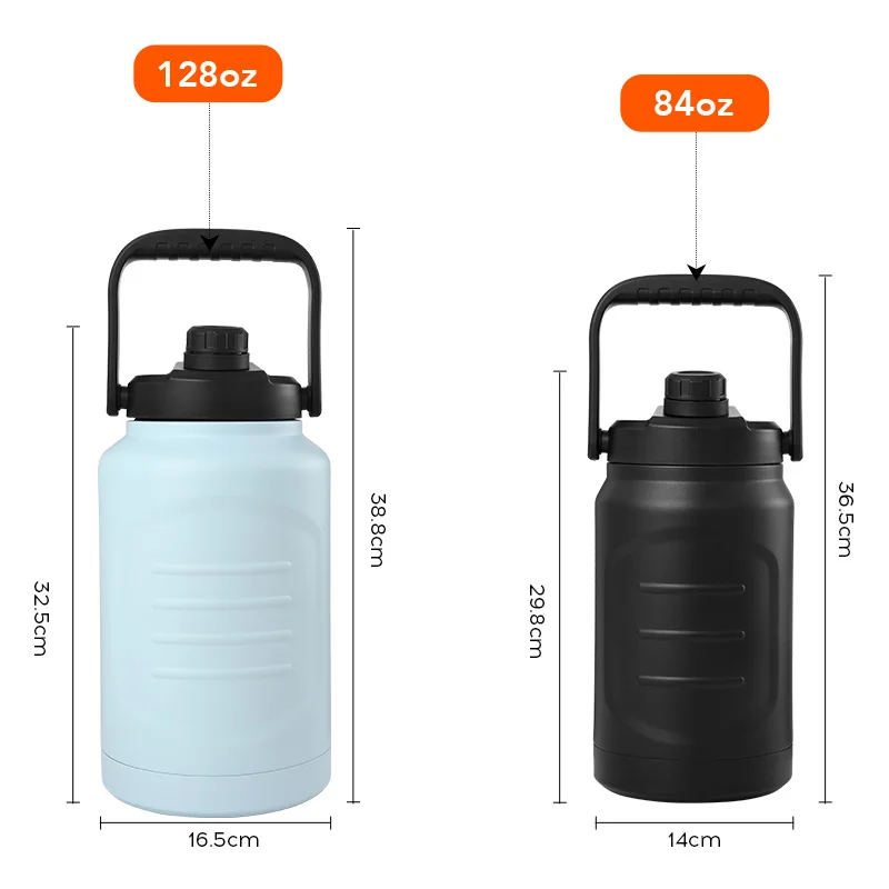 Stainless Steel Vacuum Insulated Beer Growler, Rugged Growler with Stainless Steel Interior, 36 Hours Cold