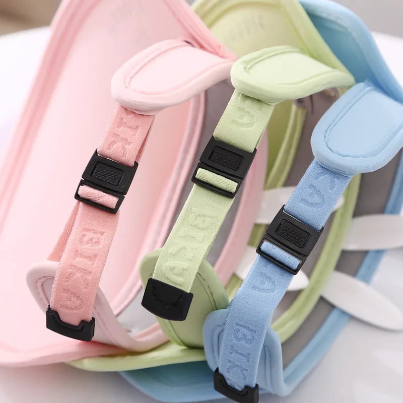 Wholesale 2-6years Solid Plain Cute Child Rabbit Ear Promotional Sun Summer Plastic Ponytail Beach Hat For Kids Girls Visor Cap