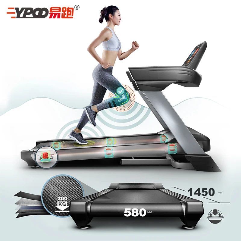 2024 YPOO новейшая Спортивная беговая дорожка с сенсорным экраном полукоммерческая приложением YPOOFIT лучшая фабрика для фитнеса