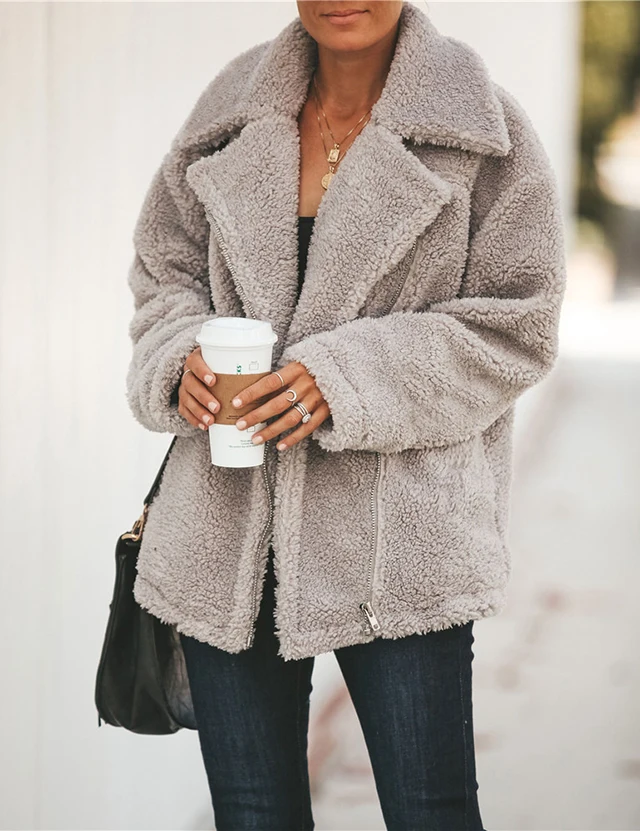 2019 Autumn Fashion Plush Thick Warm Coat Winter Jackets Women Tops Overcoat