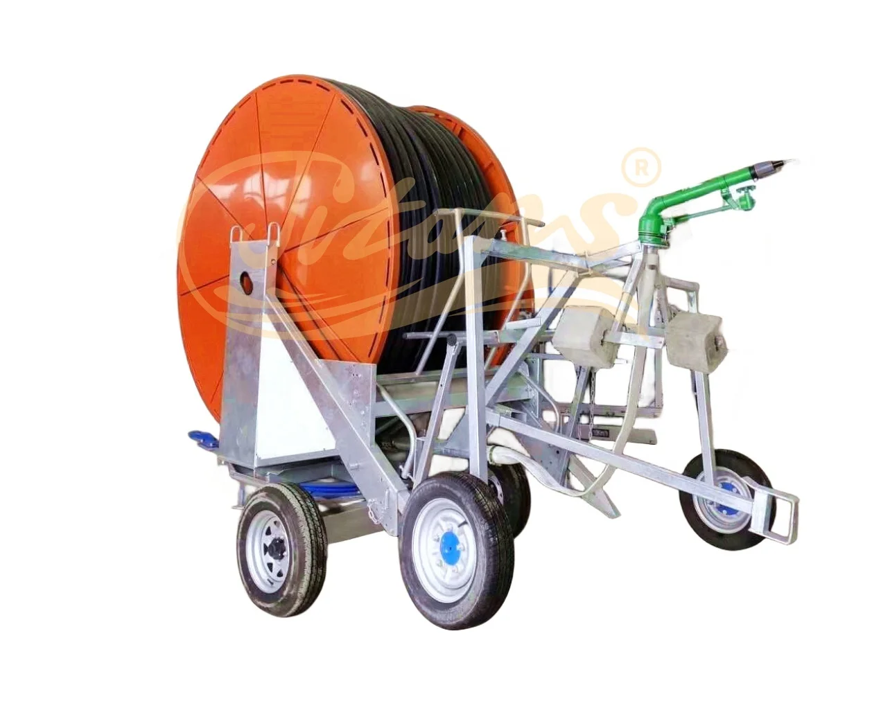 Titans 75-400 New Hose Reel Irrigation Machine with Rain Gun Sprinkler for Farm System