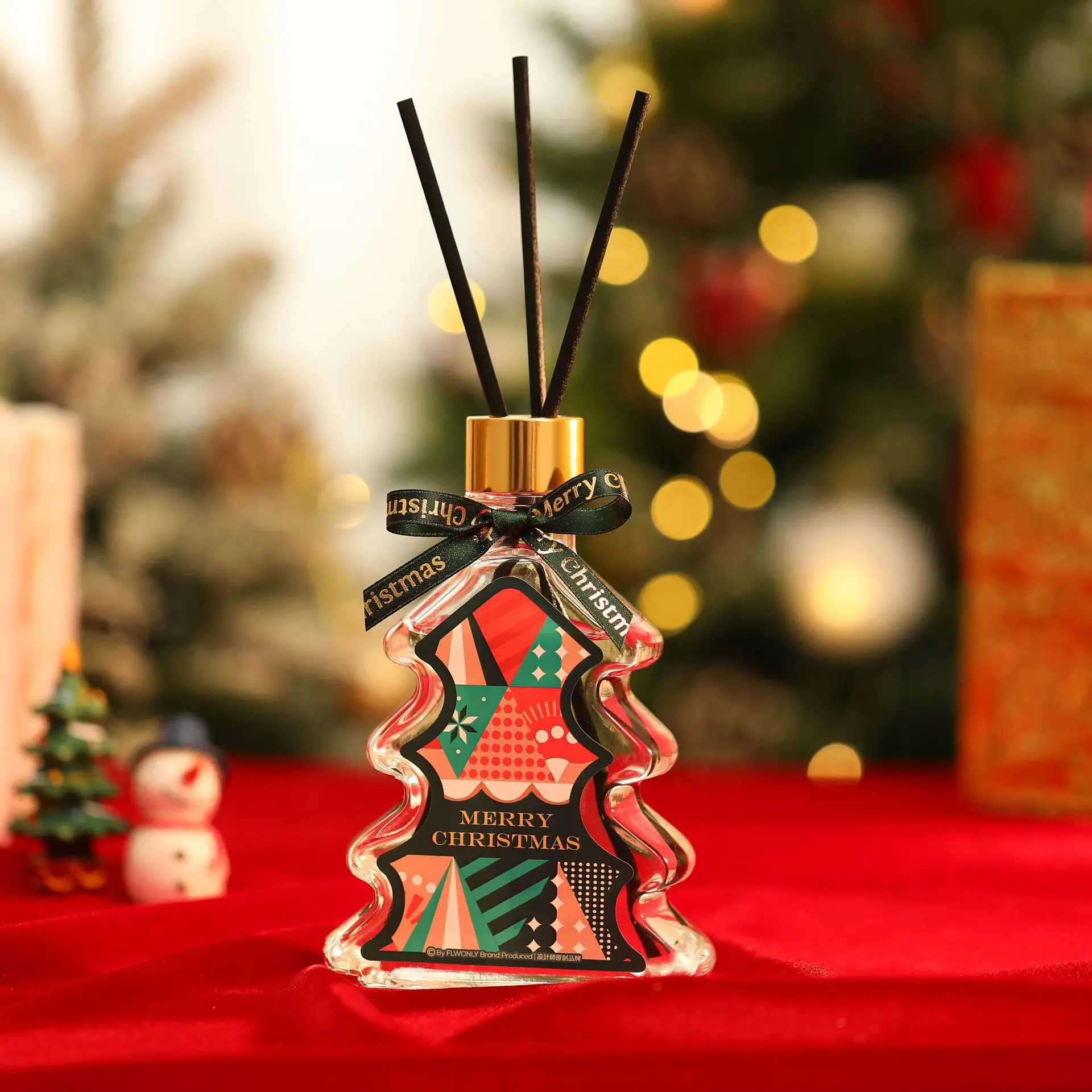 200Ml Aromatherapy Essential Oil + Diffuser Stick Fireless Christmas Tree Gift Set Box Reed Diffuser Home Fragrance Air Fresher