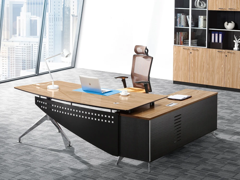 Elegant Office Furniture Wooden Office Manager Director L Shape Table Executive Office Desk