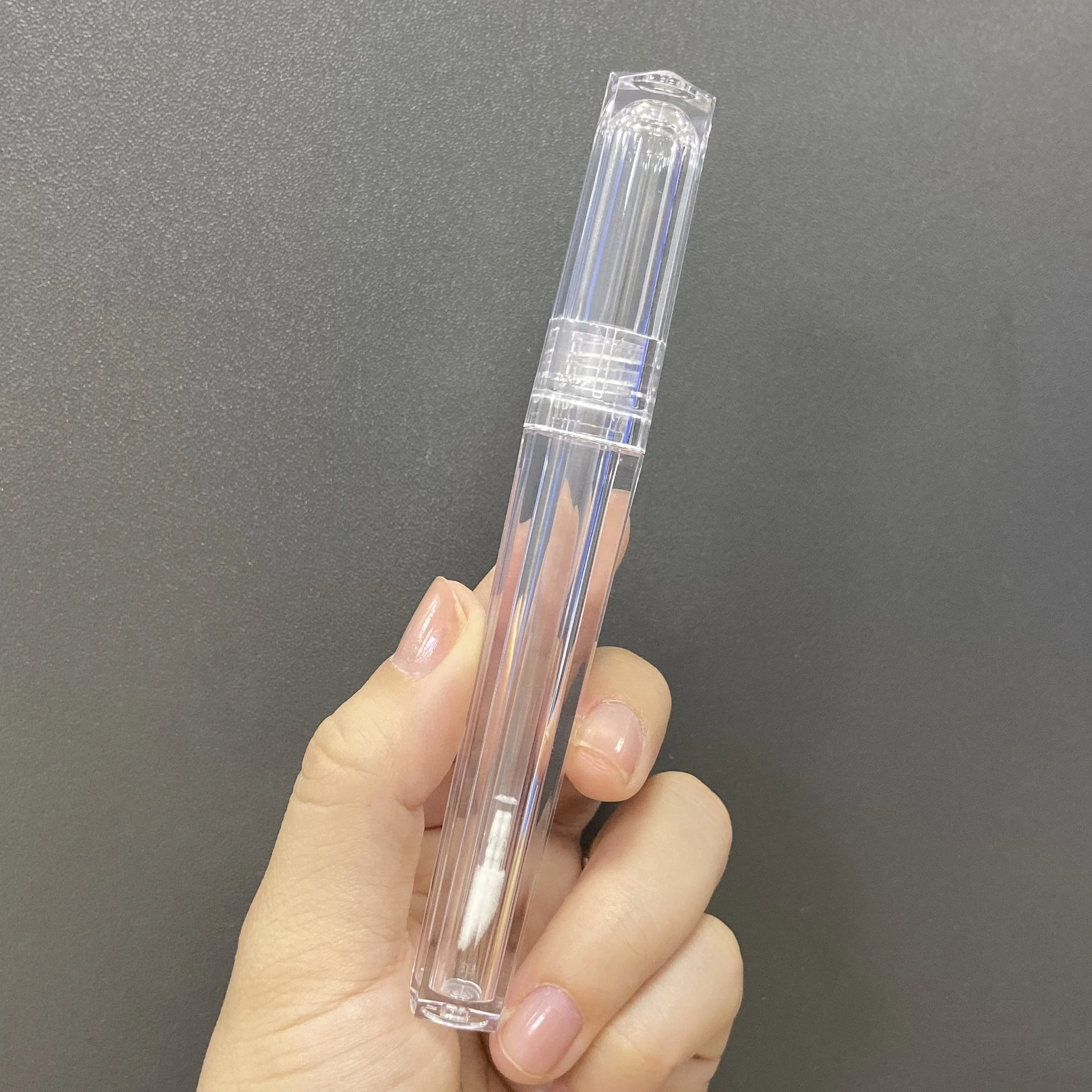 3ml  crystal full clear eyeliner tube transparent  empty  lipgloss tube eyelash serum container with wand