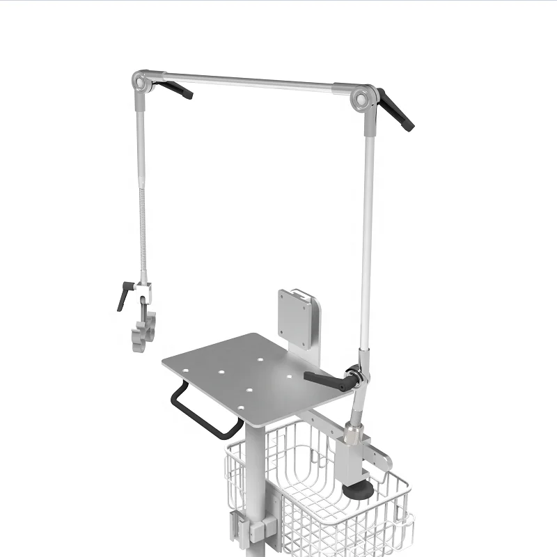 stainless steel mobile  trolley with circuit support arm multi-function  medical trolley