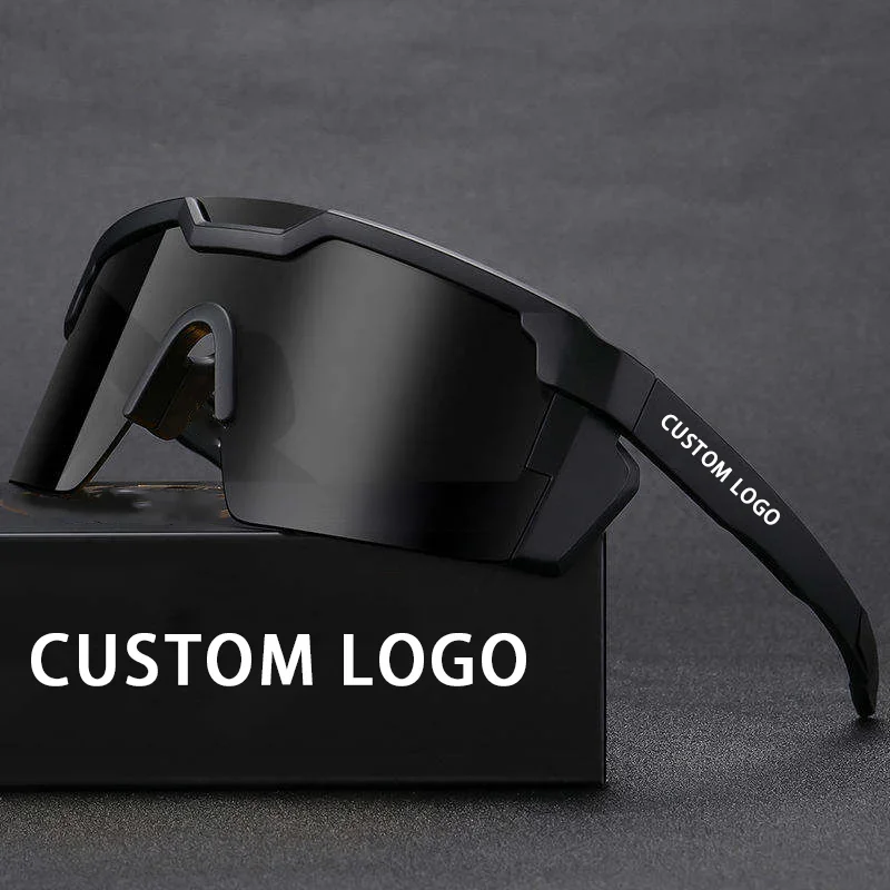 2024 Custom logo Sunglasses Men TR90 frame UV400 protection square women bike cycling sports sunglasses