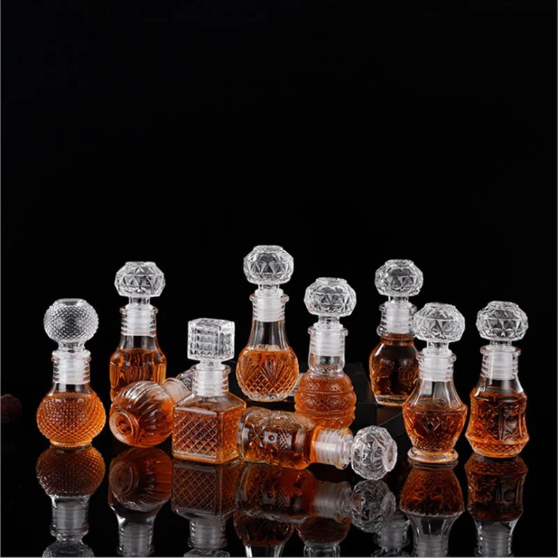 Crystal Glass Wine Bottle Mini Wine Decanter Whiskey Liquor Pourer Home Bar Vodka Beer Bottle Jar Jug JR
