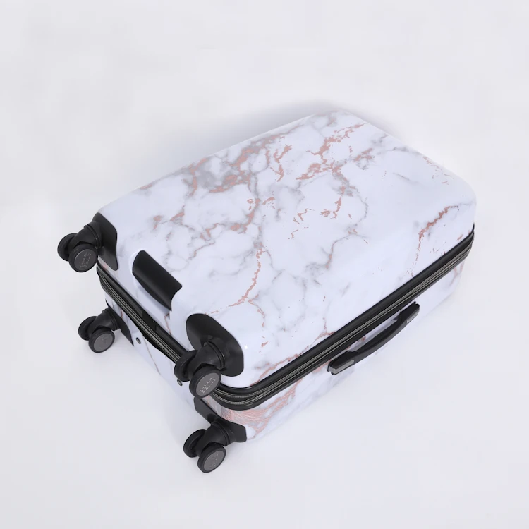 Best selling 210D ABS+PC custom print trolley case hard shell suitcase designer printed case luggage sets