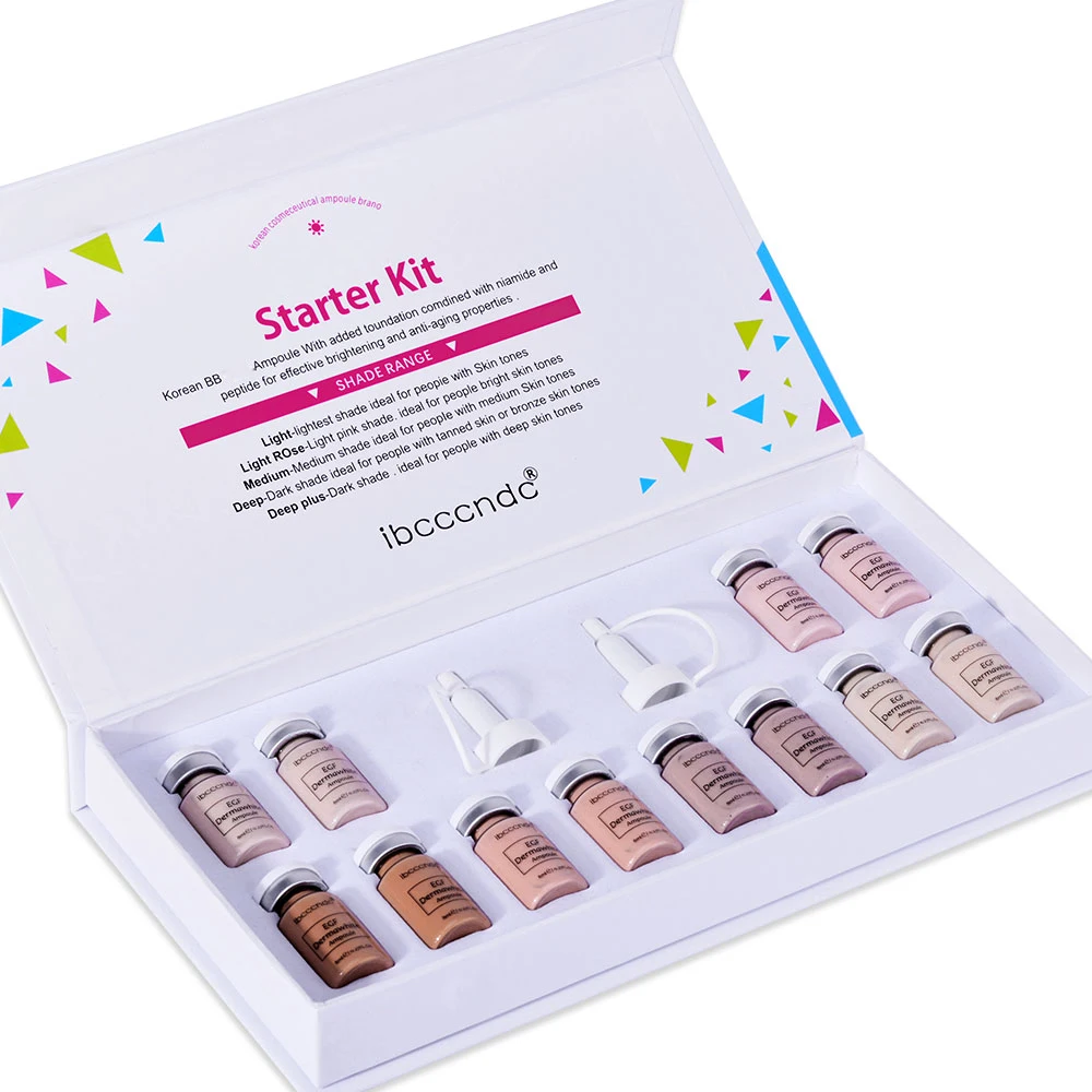 korean derma pen serum kit 8ml x 12 vials stayve bb cream glow white  meso serum foundation skin booster kit
