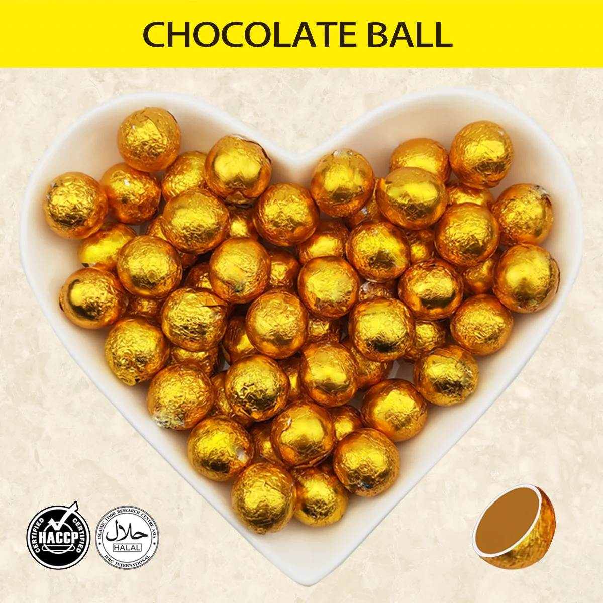 Child favorite Delicious Halal Candy Football Shaped Chocolate multicolour Round Choco Balls
