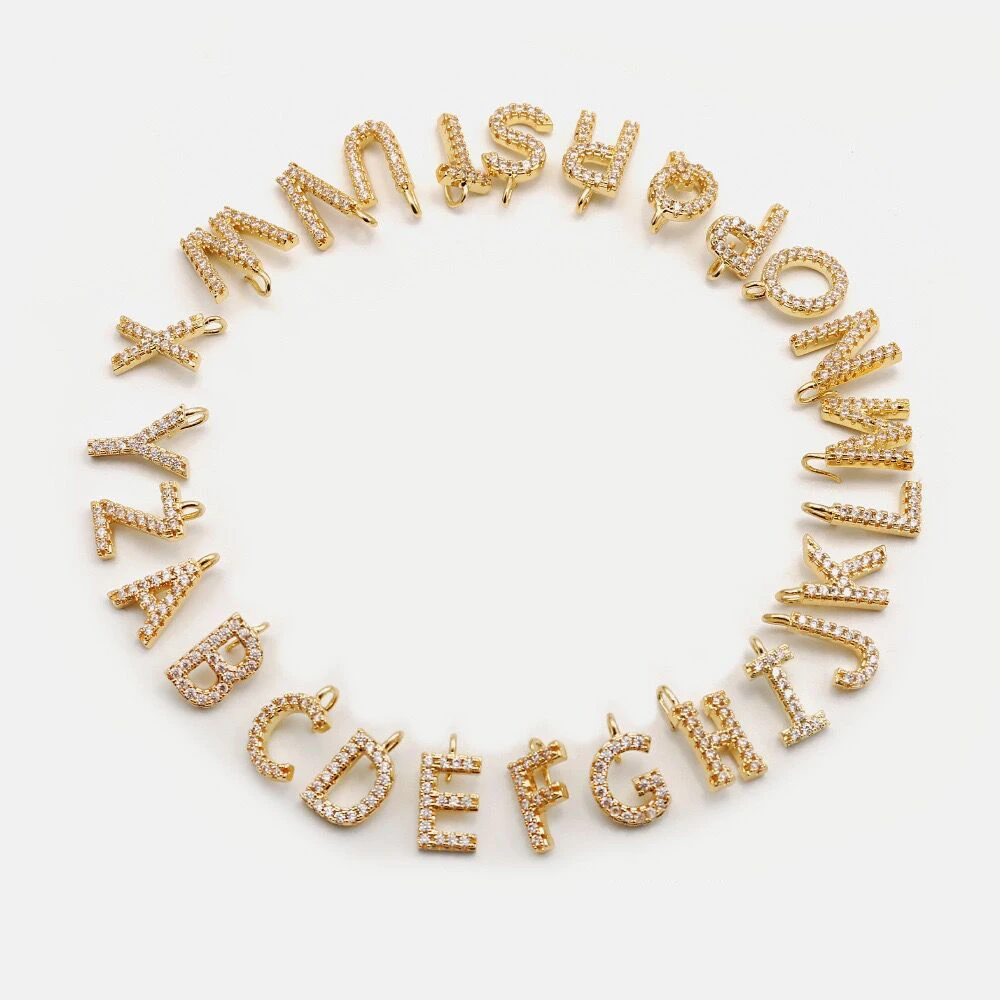 IVIAPRO Personalized Women Dainty Fashion DIY jewelry 18K Gold Plating A-Z English Initial Letter Pendant