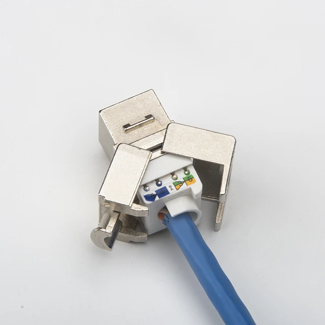 High Quality Network  Cat5e cat 6 cat6a cat7 Shielded Modular jack tooless FTP 180 degree rj45 keystone jack cat6