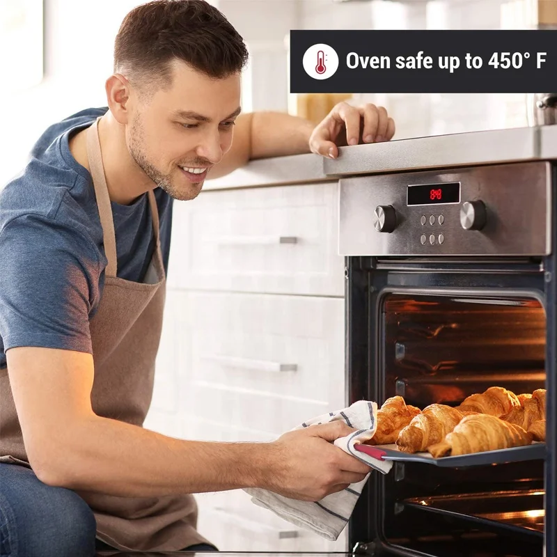 OKAY 7 Pieces Bakeware Sets Nonstick Baking Set Food Grade Baking Sheets With Silicone Handles For Baking Cake BK-D6080