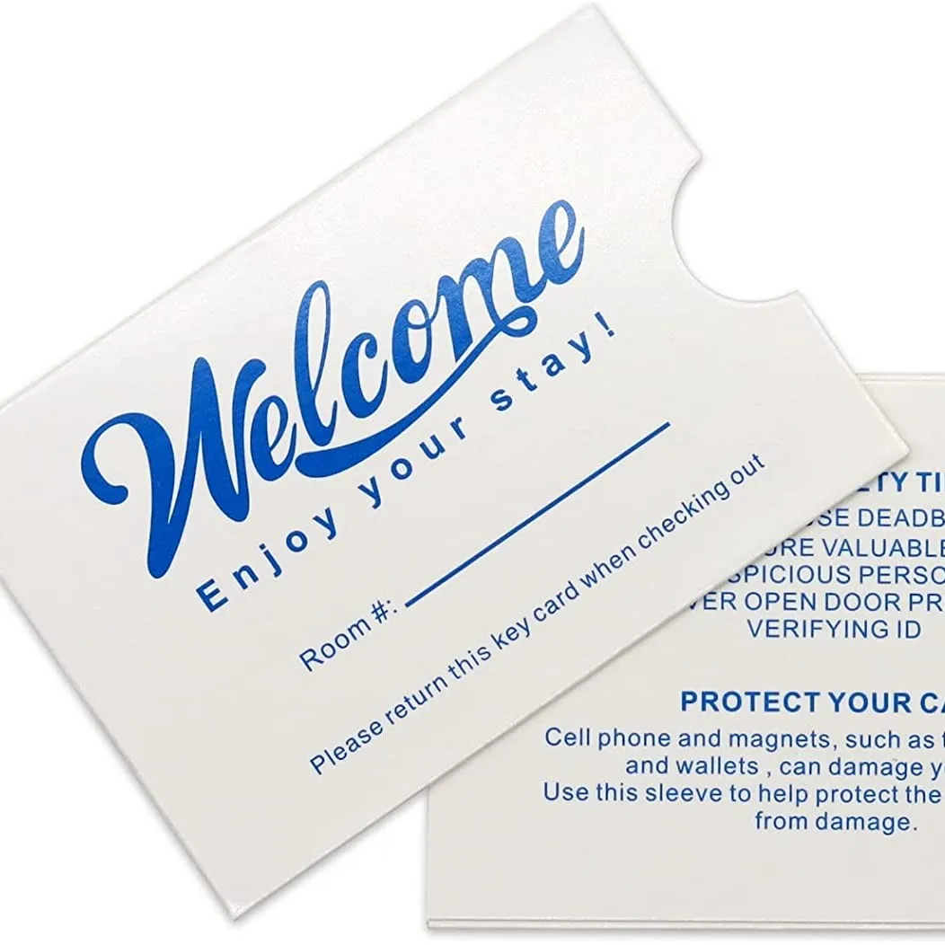 Wholesale Custom Printing Hotel & Motel Door Key cards Packaging Envelopes Holders RFID Key Card Paper Sleeves Covers