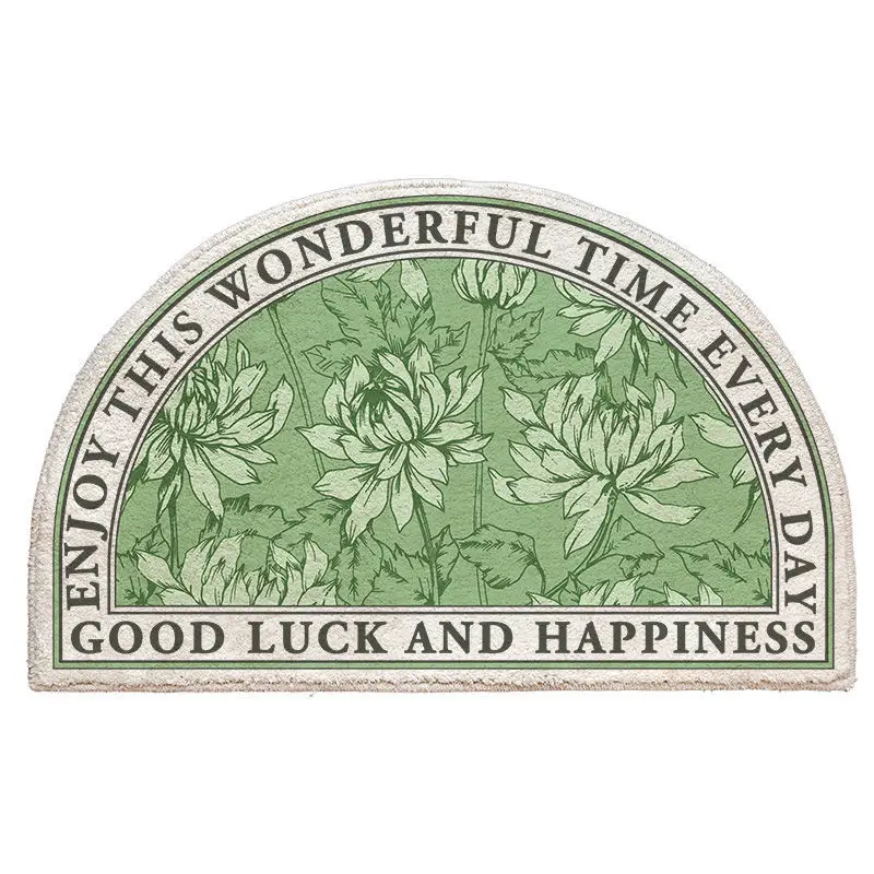 Drop Shipping Ins Style Absorbent Shower Carpet Soft Half Circle Rug for Bathroom Bath Mat