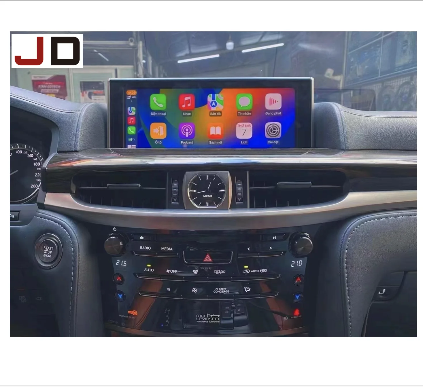 JD AUTO12.3 inch IPS Android 10.0 Car DVD Navigation for Lexus LX570 2016-2021 Built-in carplay 4+64GB Car Radio GPS Multimedia