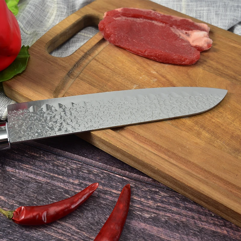 8 inch Sharp Stainless Steel Pro  Kitchen Chef Santoku Knife Best for Home and Restaurant with Comfortable Handle