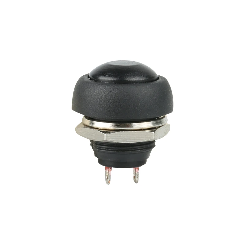 12v momentary metal switch horn push button 12mm ip67 waterproof black