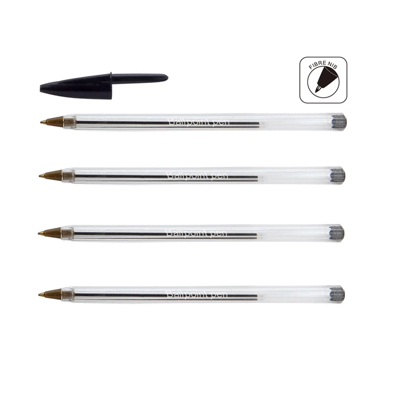 3 Color Plastic Ballpoint Pen Black Blue Ink Custom Printing Simple Pen Set