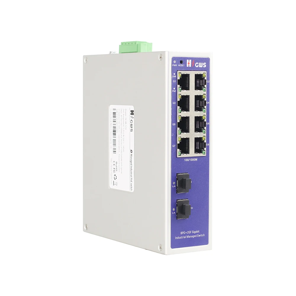 Management Industrial POE Switch 10/100/1000M 4 8 ports poe with uplink 2 ports SFP network switches for CCTV IP Camera