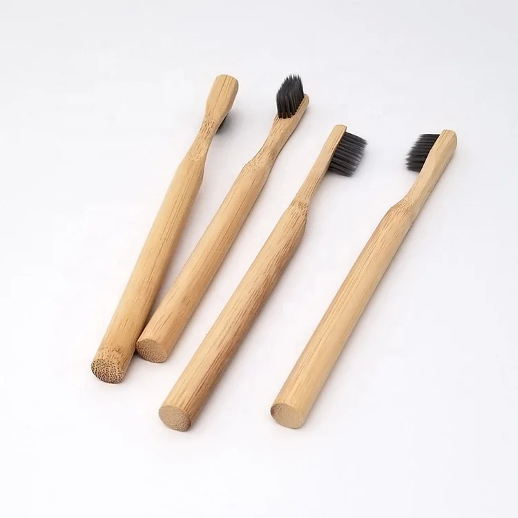 Natural Bamboo Toothbrush unpainted 100% Biodegradable Organic Escova de dentes de bambu with charcoal bristles