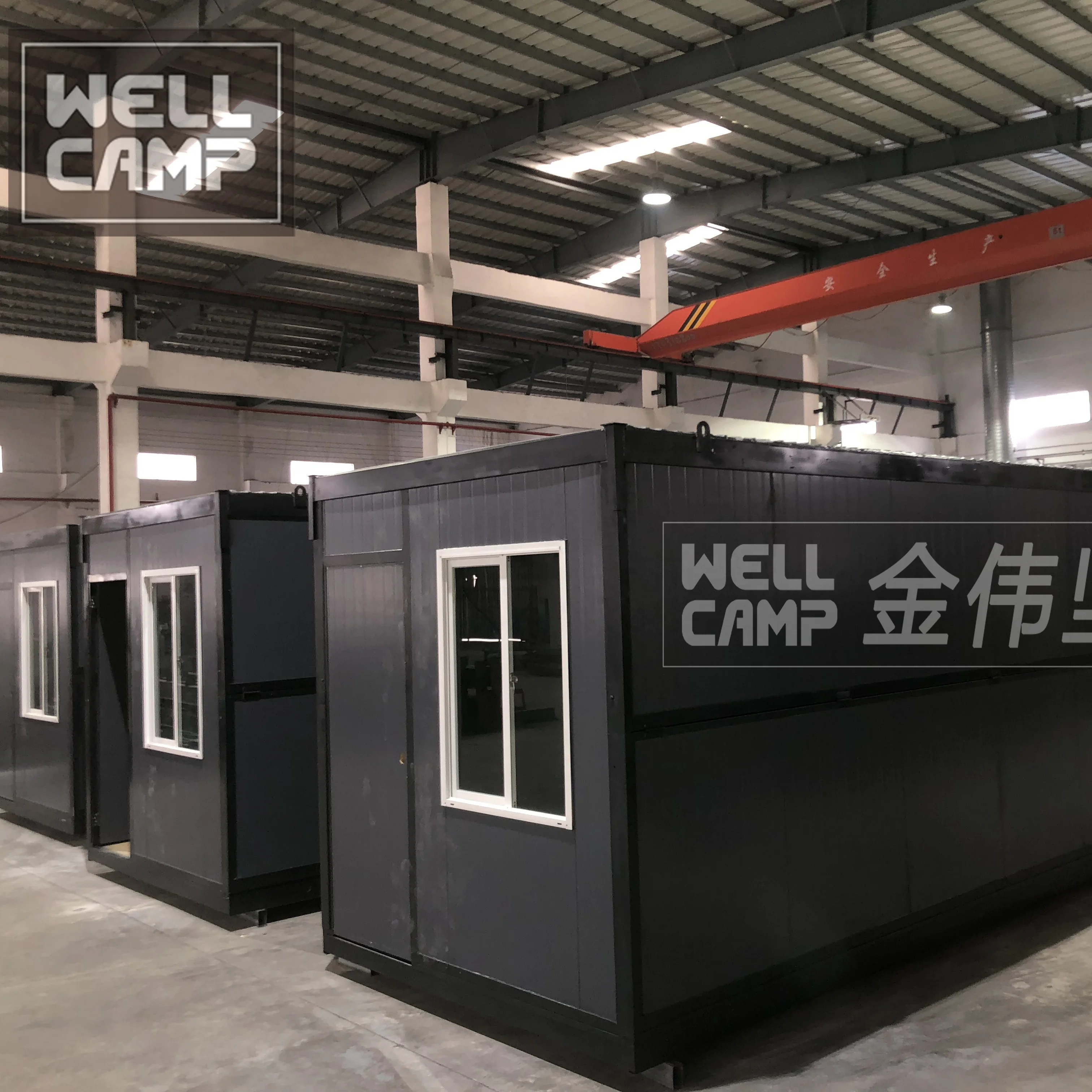 German Grey Wellcamp Isolation collapsible caravan dormitory 20ft folding container house for sale collapsible prefab office