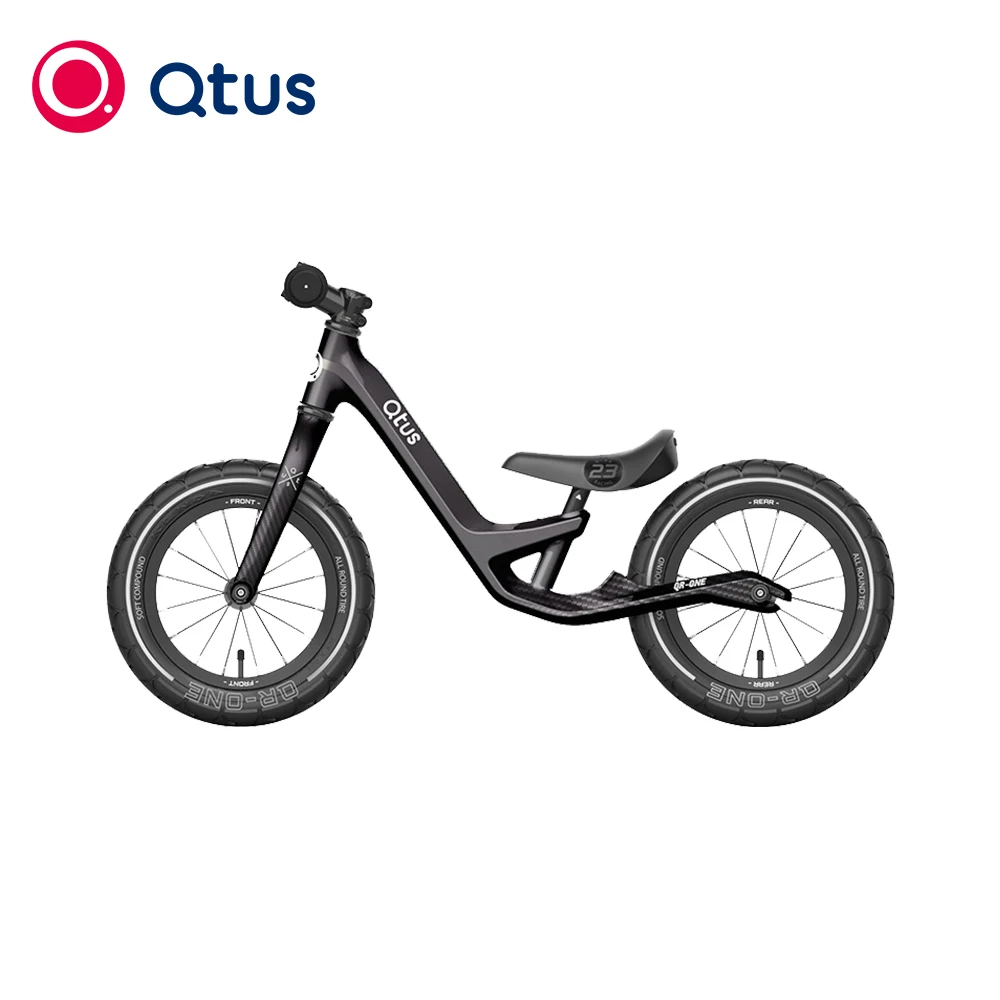 Qtus QR1 Balance Bike - Premium quality - T700 Carbon Fiber Frame - 12-Inch Pneumatic Tire - Patent Saddle with Strap - 2.8KG