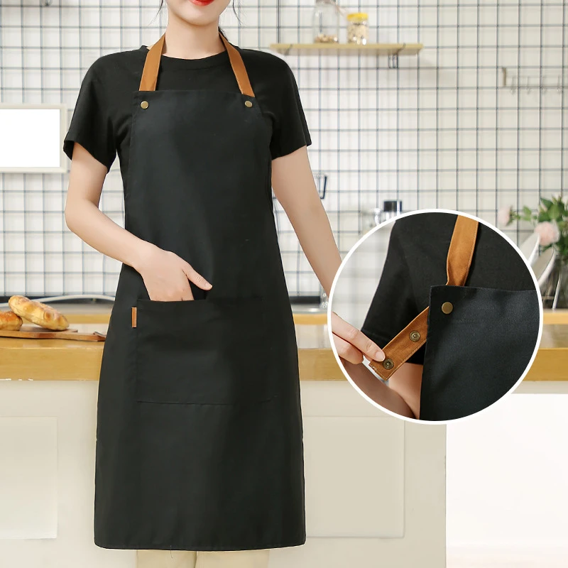 Custom Print Canvas hotels Aprons For Woman Men Chef Stylist Grill Restaurant Bar Shop Cafes Beauty Nail Apron