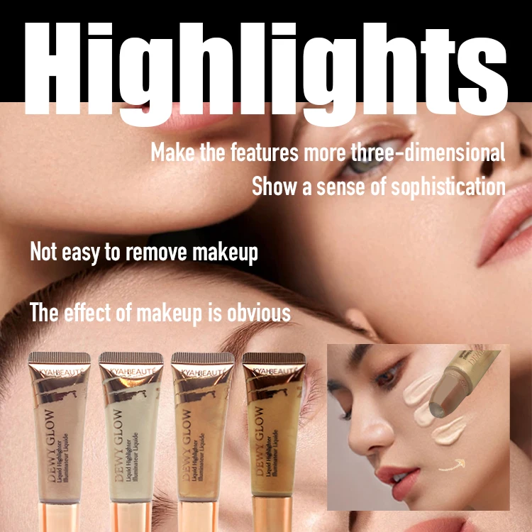 Vegan Mineral-Based Makeup Shimmer Body Face Glitter Liquid Natural Three-Dimensional Brightening Highlighter Sunscreen Feature