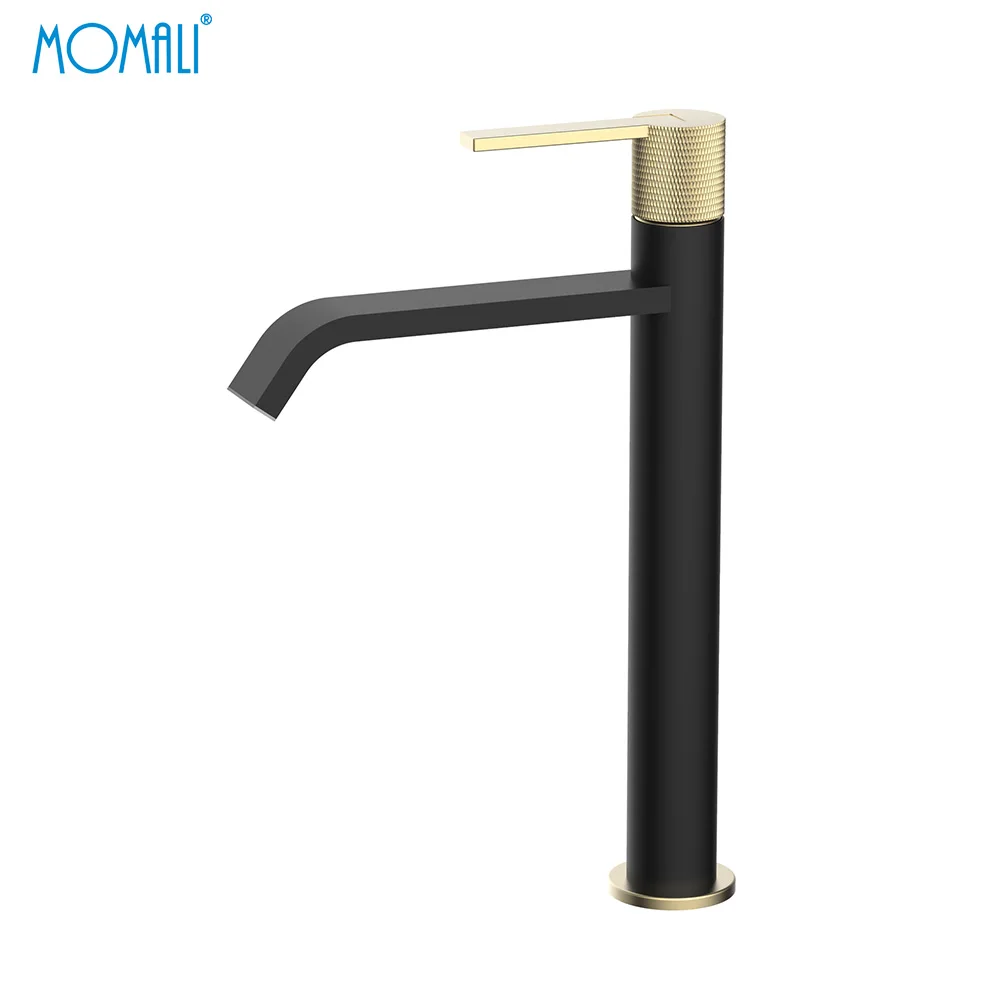 Momali  contemporary gold luxury faucets bathroom single handle high basin faucet free adjustment of hot and cold water taps