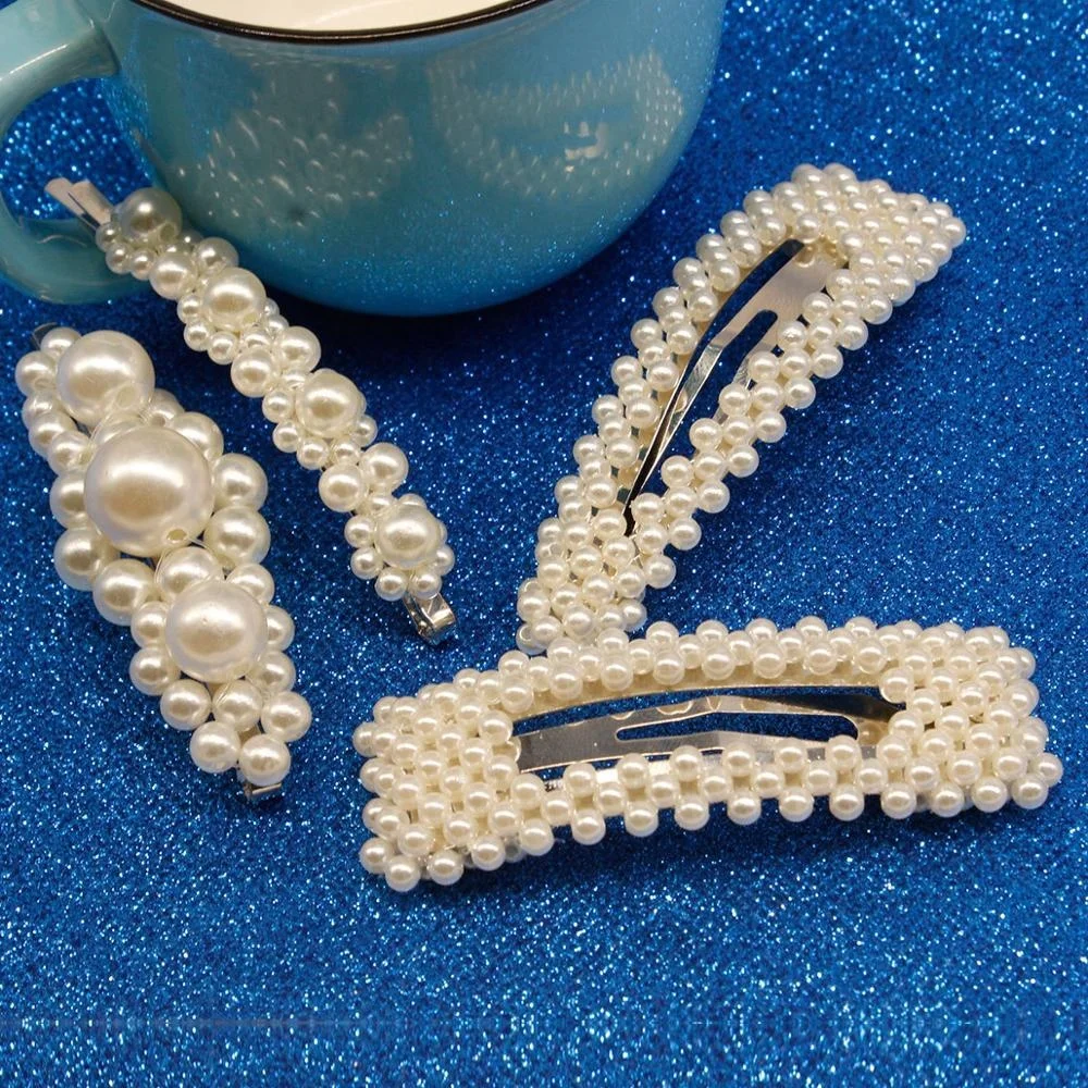 pearl hairpin Korea Japan Trendy Metal Simulated Pearl Acetate Hair Clip for Women Girl Wedding Party Hair Accessories Jewelry