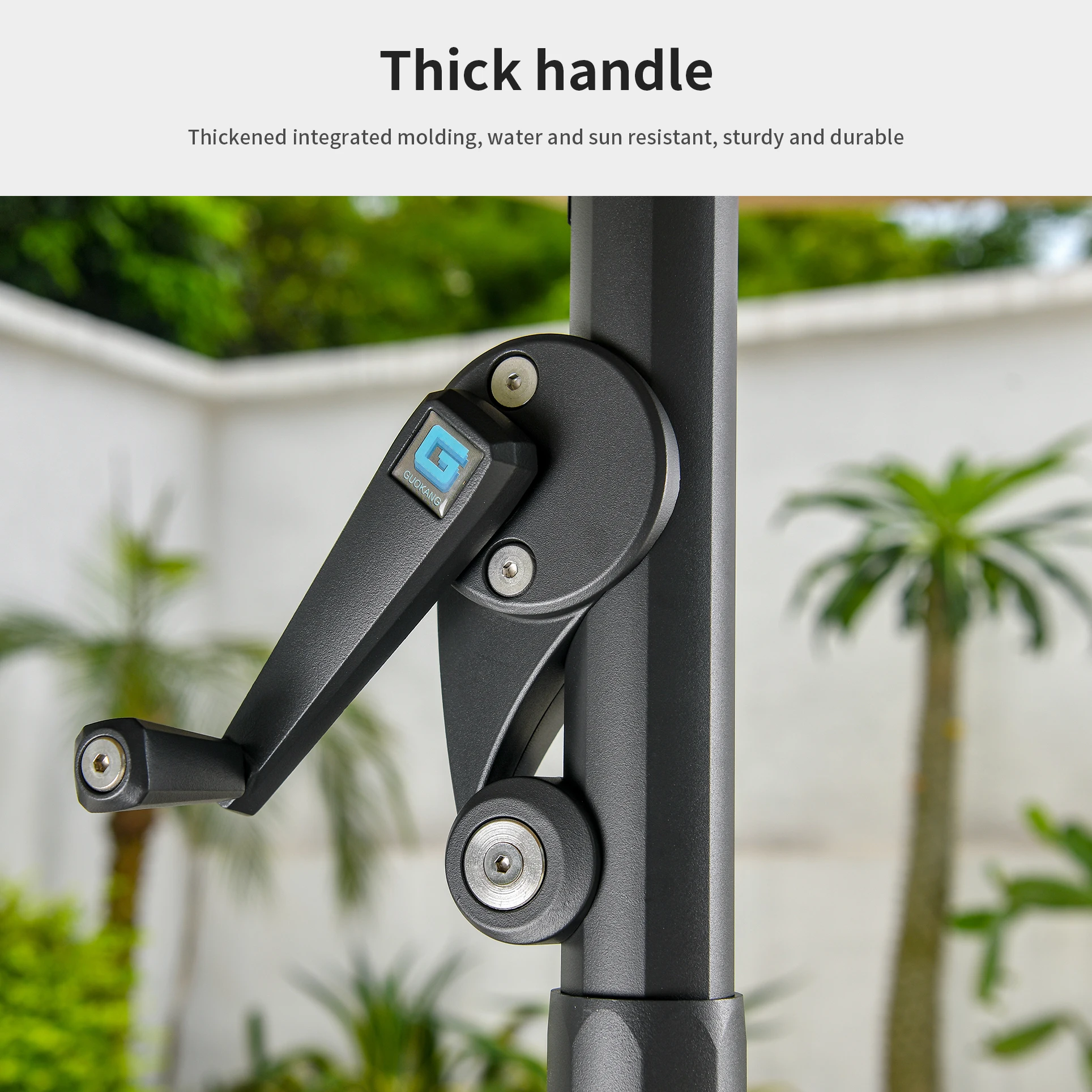 [MOJIA]Three Heads Super Big Umbrella Outdoor Furniture Big Size 4*4/5*5/6*6m Good Effect Led Stripe Wholesale Factory Cost