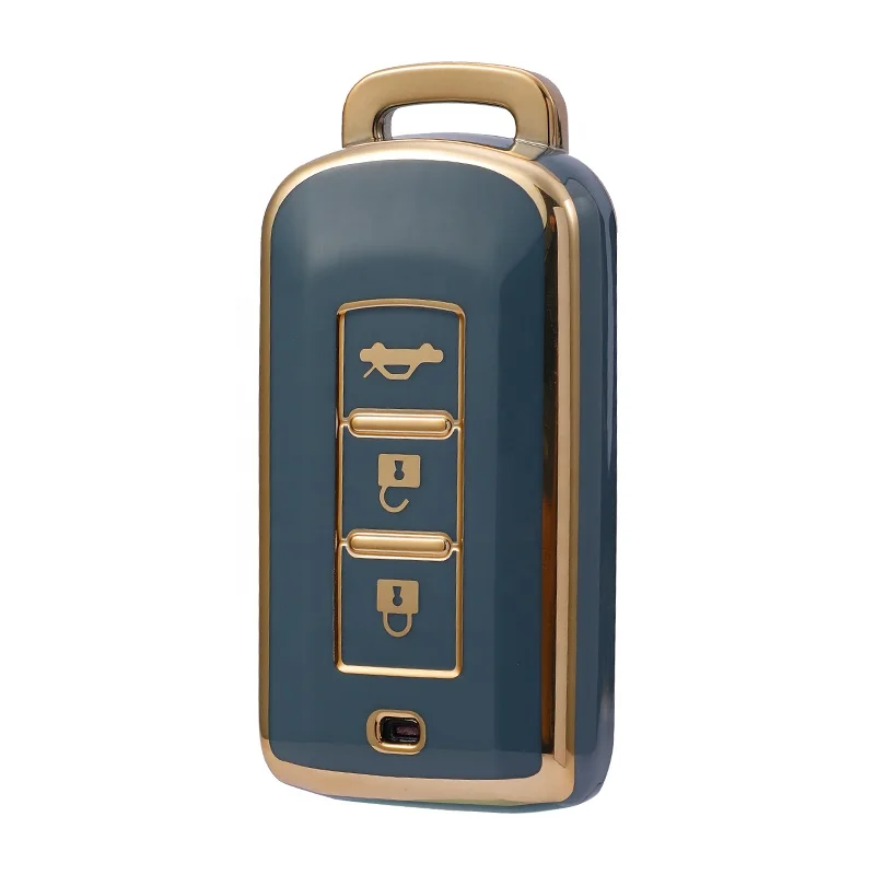 Gold Edge TPU car key cover fit for Mitsubishi 3 Buttons Outlander Lancer Eclipse Mirage Car Accessories key fob case holder