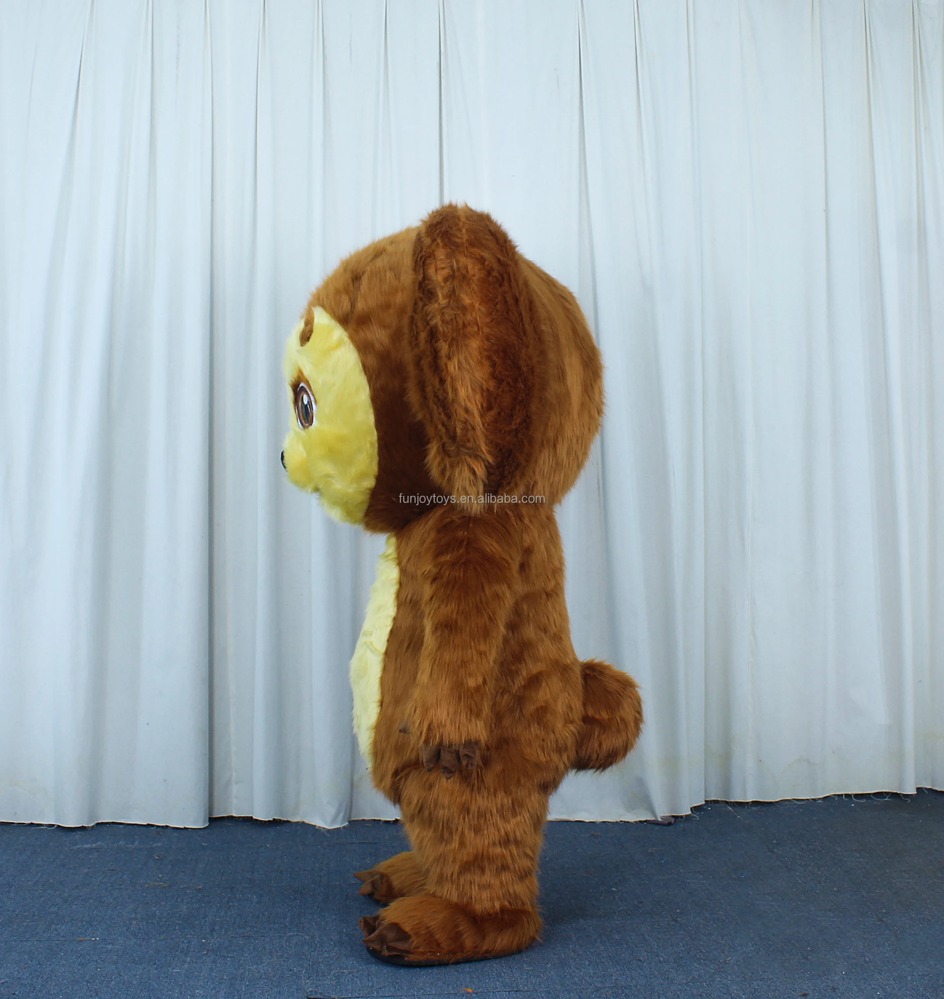 Long fur cute Inflatable Cheburashka mascot costume adult size carnival party monkey mascot costume