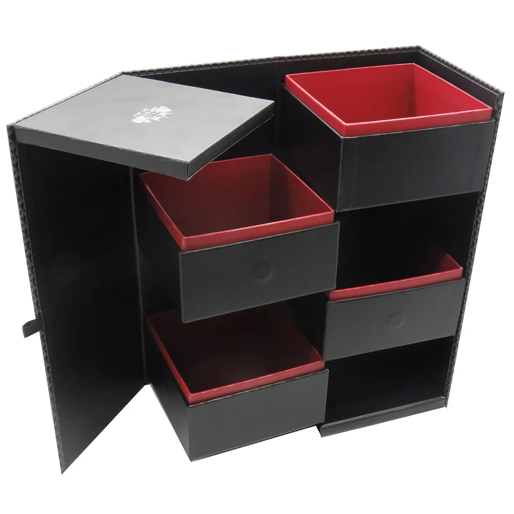 custom 4 tiers chipboard gift liquor glass bottle packaging single malt unique paper whisky box