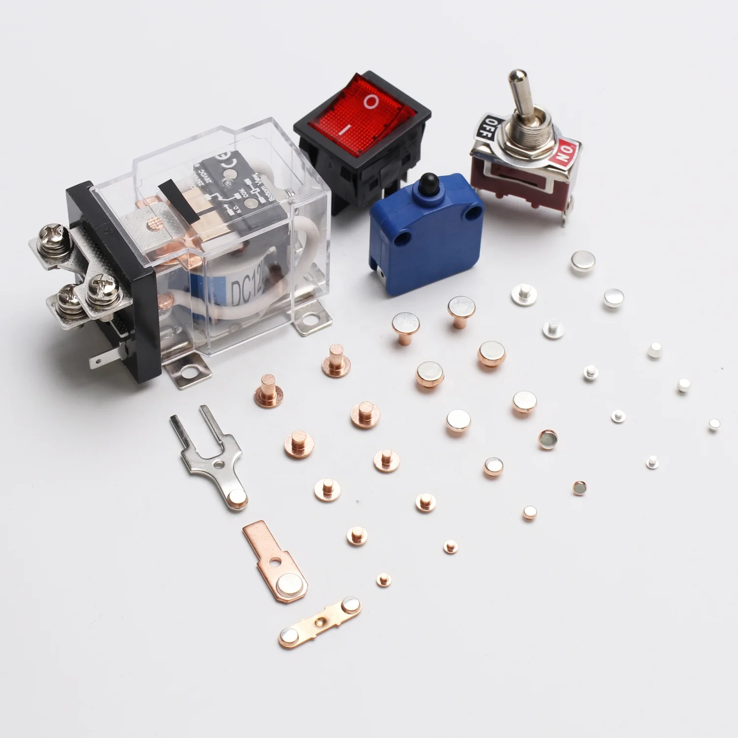 Производство триметаллических контактных заклепок для движущегося реле