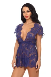 UD01 High Quality Transparent Floral Lace Vest Bodysuit Babydoll Sexy Women Lingerie