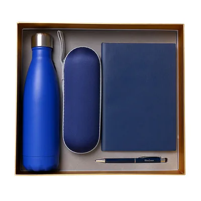 Softcover PU Leather Notebook Gift Set with Coke Cup and Capsule Umbrella